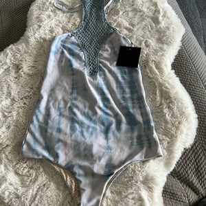 Acacia tie-dye halter one piece